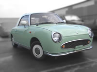 1991 Nissan Figaro open top green/for sale U.K. Canada/MONKY'S INC Japanese Used Car Exporter