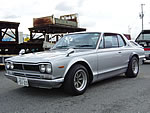 1971 KGC10 Vintage Nissan Skyline GT-X base GT-R style Modified : L28 6cyl, Solex Carburator, Exhaust headers, Race Dual Exhaust , Watanabe 8spoke rims, Flare fender, etc.